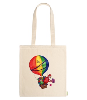 Χριστουγεννιάτικη πάνινη τσάντα σε φυσικό χρώμα (XMAS03C)